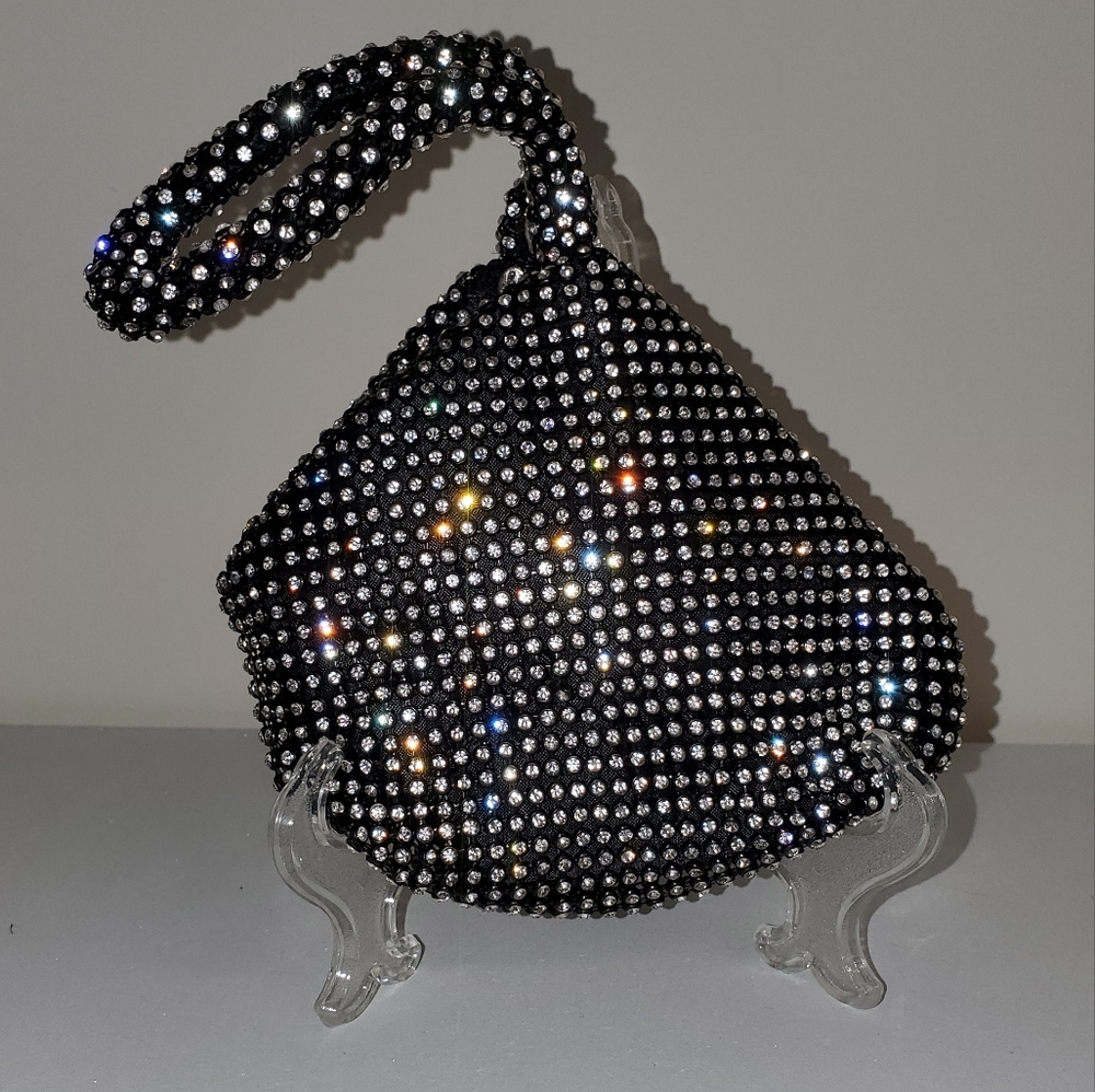 Black Rhinestone Mini Bag - Picture 6 of 7